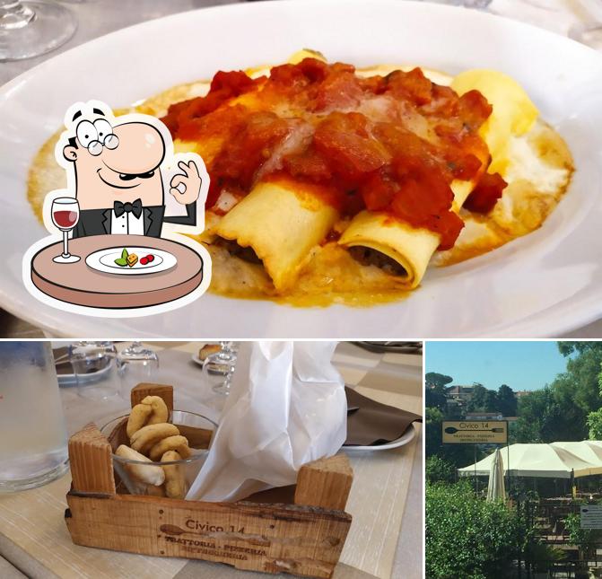 La cibo e esterno del ristorante