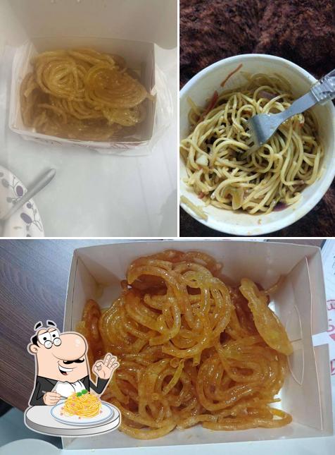 Spaghetti carbonara at Hira Sweets