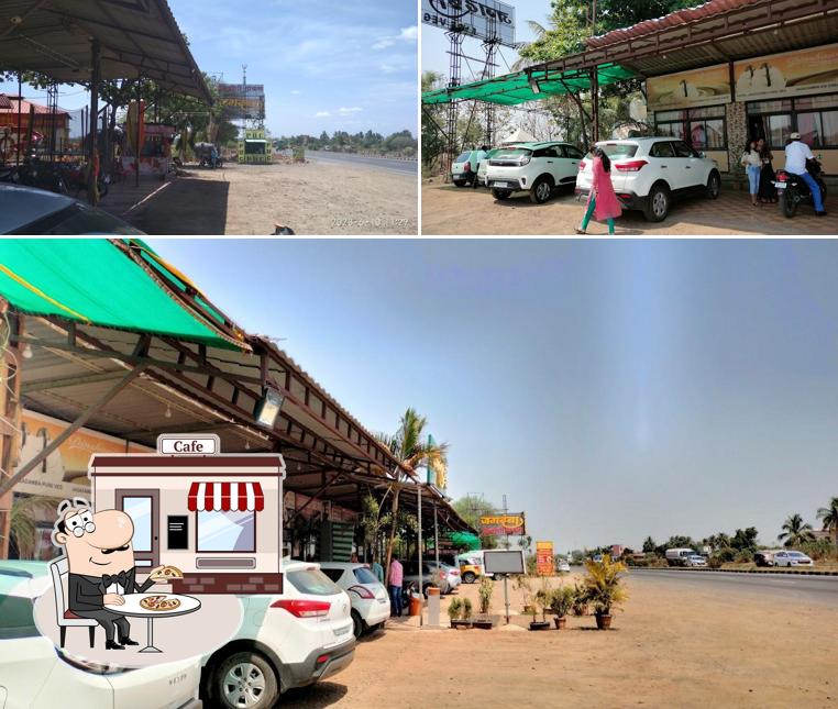 Enjoy the view at the outside area of jagdamba pure veg