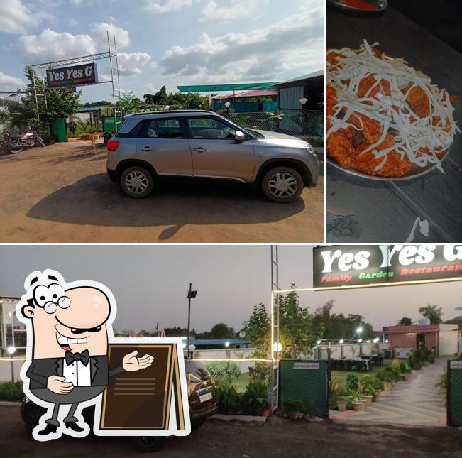 Take a look at the photo showing exterior and food at Hotel Honest (veg and nonveg)