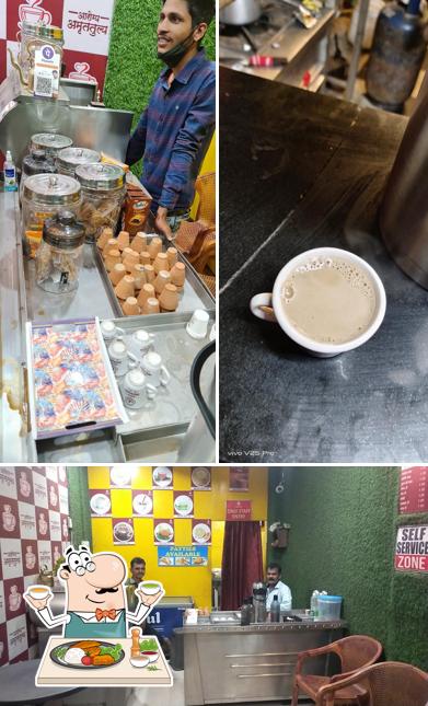 Check out the picture showing food and interior at Arogya Amruttulya