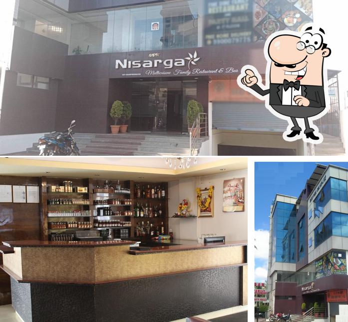 The restaurant's exterior and bar counter