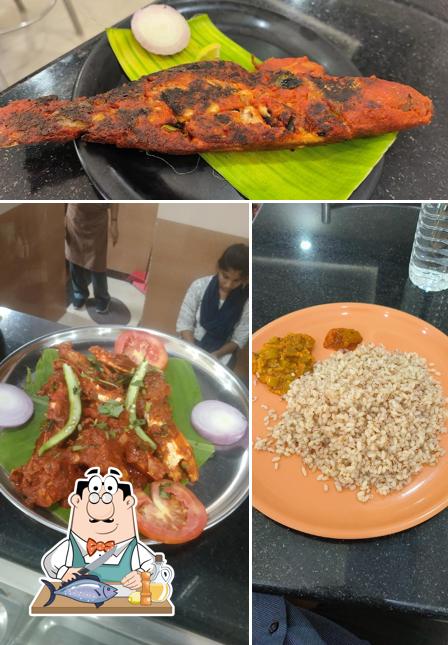 Grilled salmon at Udupi sea food restaurant