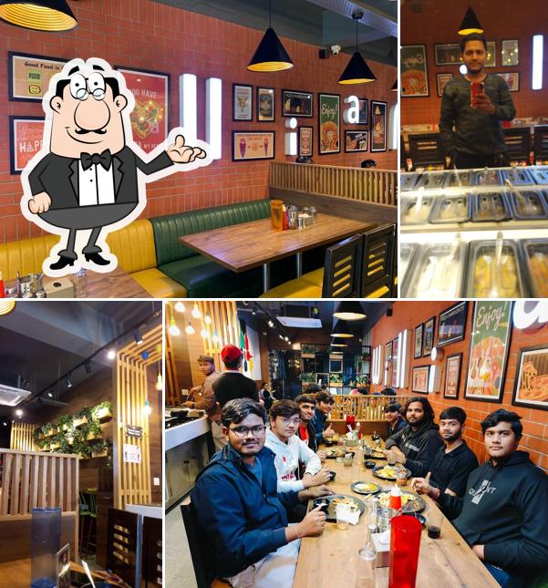 The interior of William John's Pizza