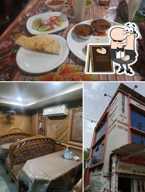 This is the picture showing exterior and food at Amber Restaurant