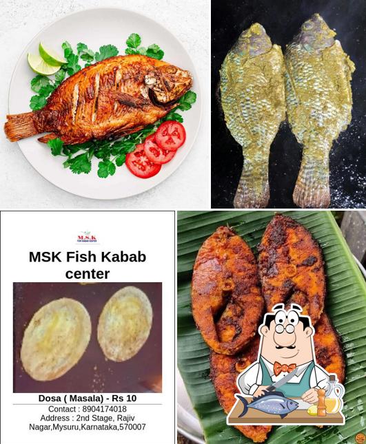 Grilled salmon at MSK Fish Kabab center