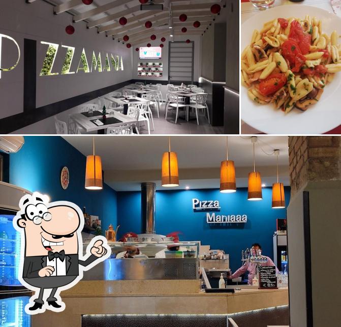 Questa è la foto che mostra la interni e bevanda di Pizza Mania