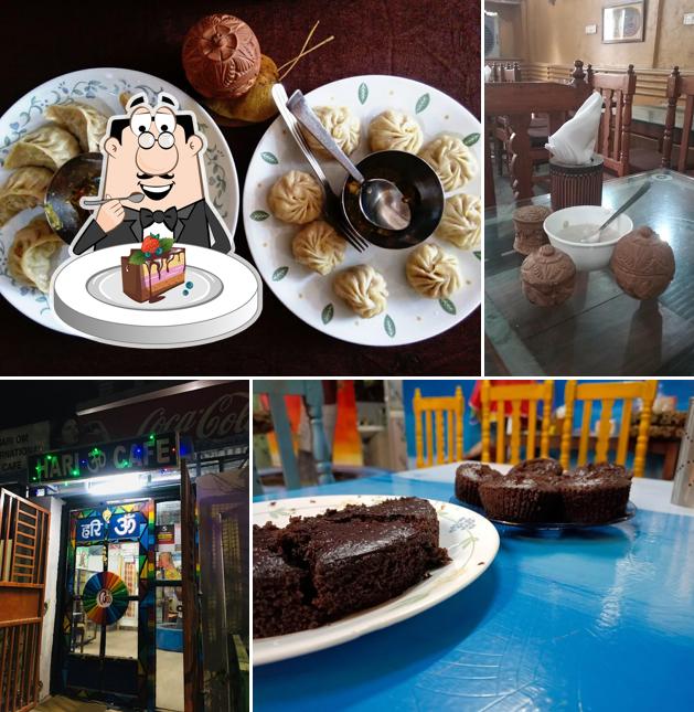 Chocolate cake at Hari Om International cafe