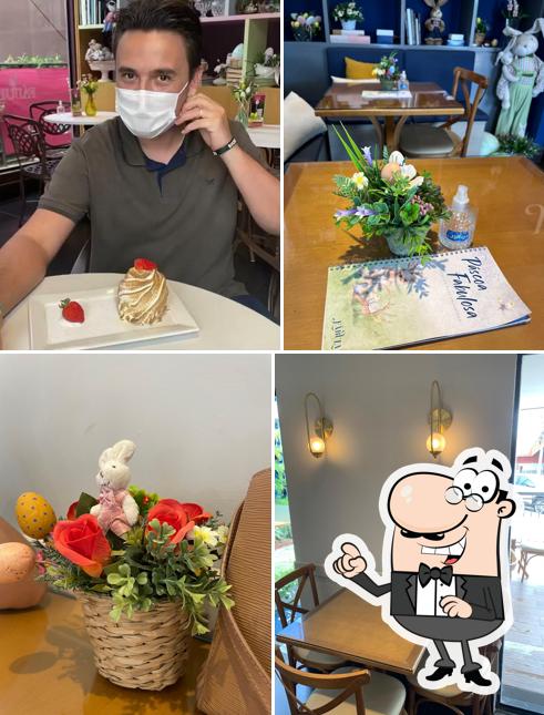 O interior do Fábula Doces Finos