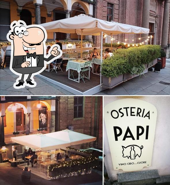 Gli interni di Osteria Papi