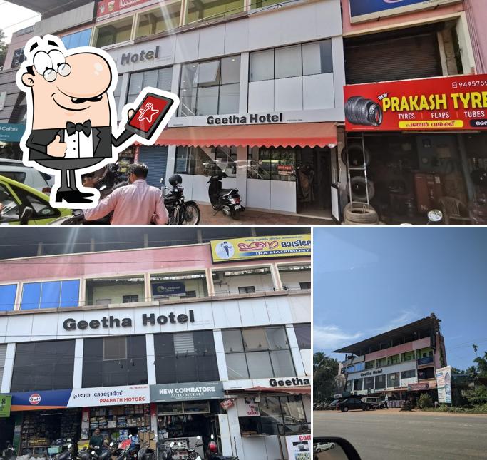The exterior of Geetha Hotel