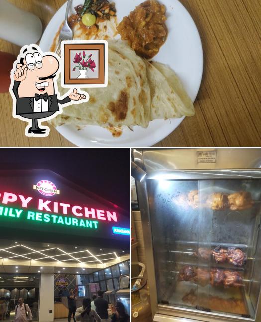Happy kitchen is distinguished by interior and food