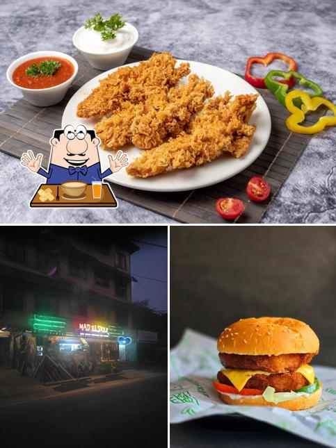 This is the picture depicting food and exterior at Mad Elsker