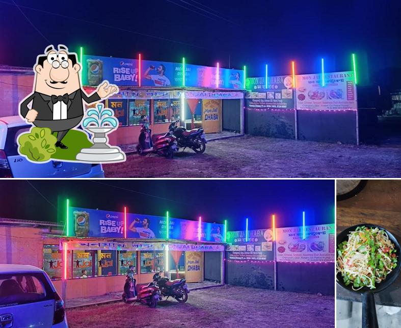 Check out the image displaying exterior and food at MON JAI A Family Restaurant Cum. Dhaba