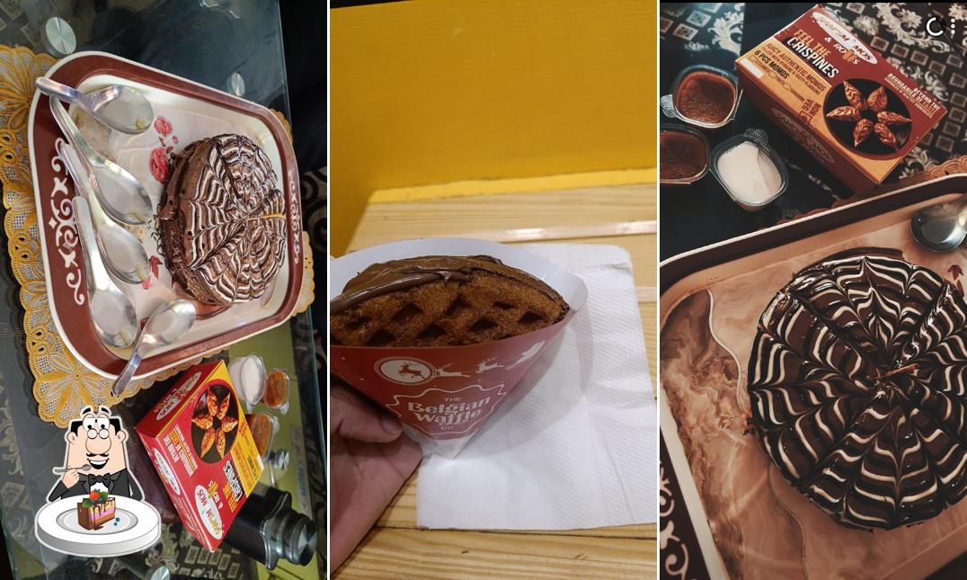 Chocolate cake at The Belgian Waffle Co