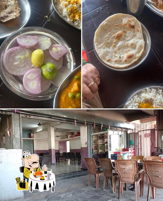 Take a look at the picture showing food and interior at Jammu punjab Dhaba