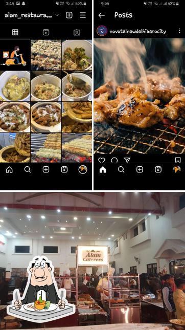 The picture of food and interior at Alam restaurant