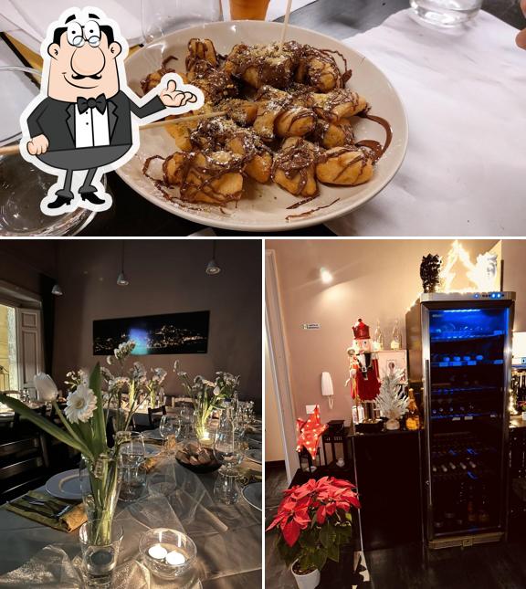 La interni e cibo del ristorante