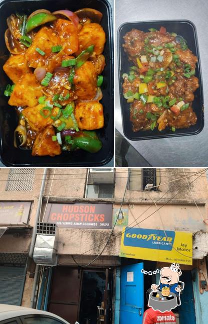 Among different things one can find food and exterior at Hudson Chopsticks