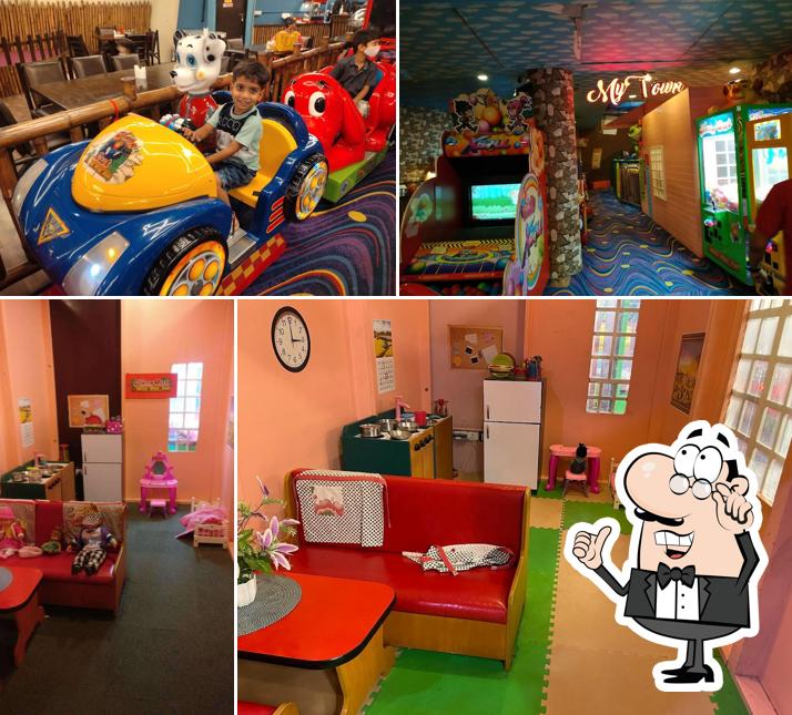 Take a seat at one of the tables at Hang Out