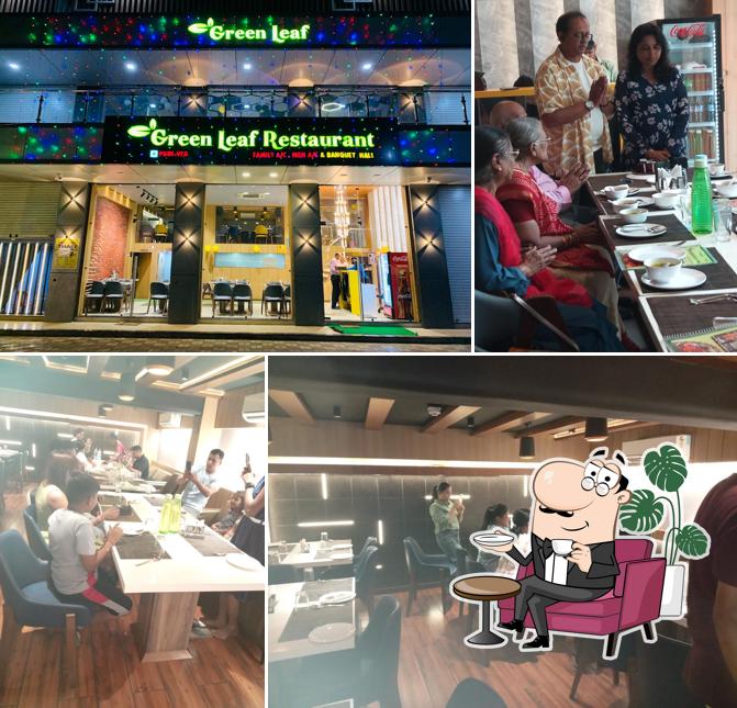 The interior of Green Leaf Restaurant
