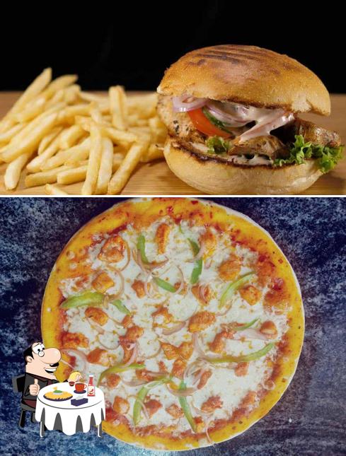 Get a burger at Rolls & Dimsom Corner