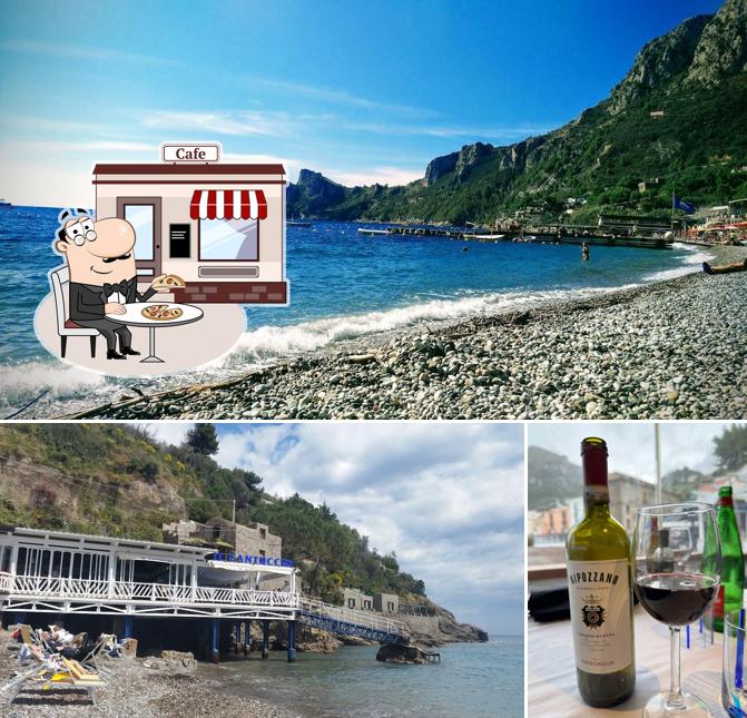 Tra le varie cose da Ristorante Il Cantuccio Mare si possono trovare la esterno e bevanda