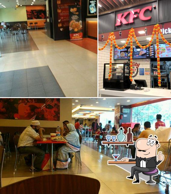 Take a seat at one of the tables at KFC