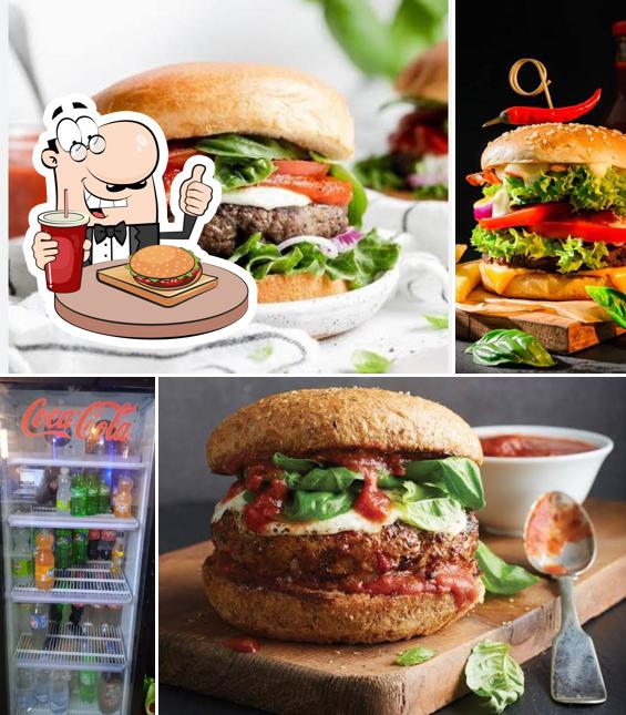 Try out a burger at White Hart Pizza - Best Pizza Cafe in Indirapuram/Pizza in indirapuram/Burger in indirapuram/Garlic bread/Kitty party/