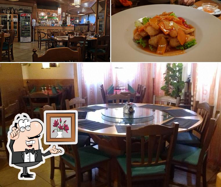 La interni e cibo del ristorante