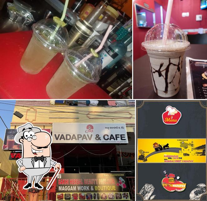 The photo of Abza Vadapav’s exterior and drink