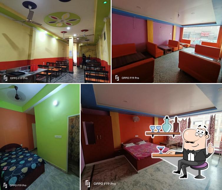 The interior of Bharat Sweets Restaurant and Hotel