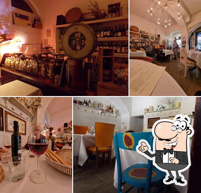 Gli interni di Osteria "Due Cuori"