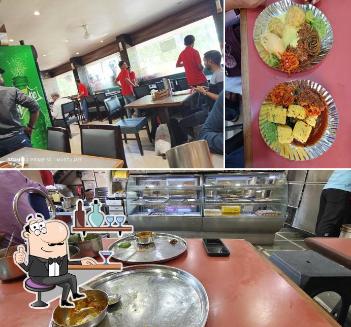 The interior of Amrut Restaurant