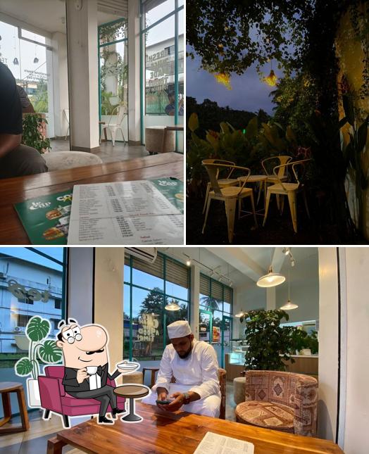 The interior of Le cup cafe