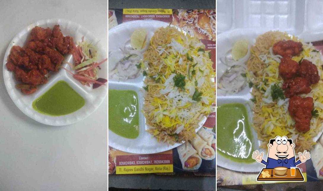Food at Delhi Spice Roll Hut