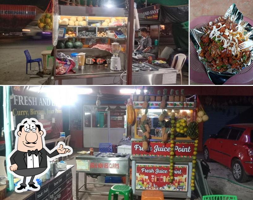Among various things one can find interior and food at Fresh and fast food