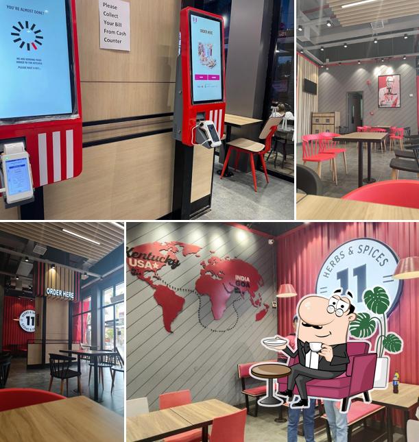 Take a seat at one of the tables at KFC