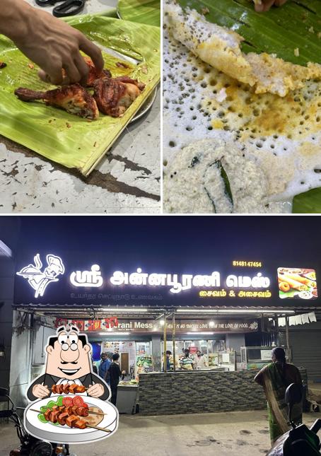 Among different things one can find food and exterior at Sri Annapoorani Mess