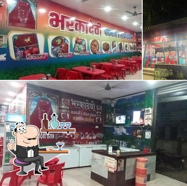 Take a look at the image displaying interior and food at BHARKADEVI PAVBHAJI AND SOUTH INDIAN