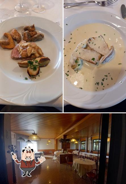 La cibo e interni del ristorante
