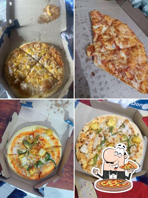 Try out pizza at Domino's Pizza