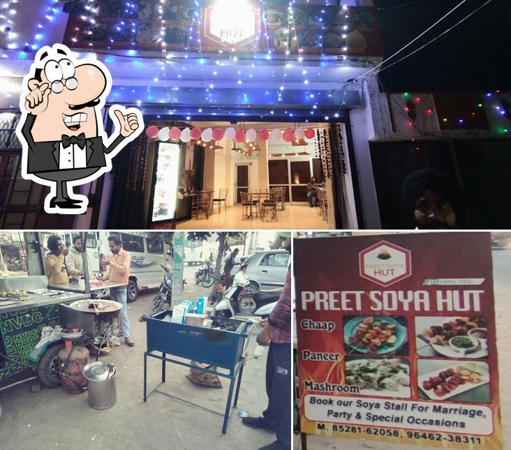 Take a seat at one of the tables at Preet Soya Hut, Amloh