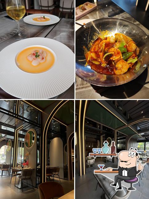 La interni e cibo del ristorante