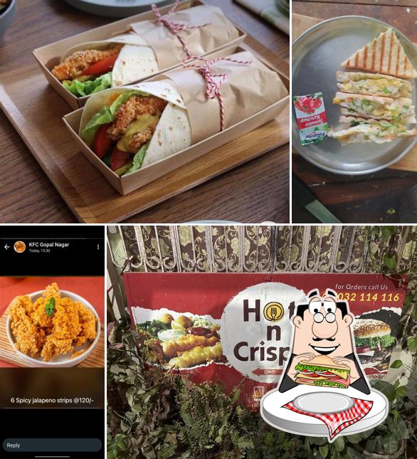 Club sandwich at Hot N Crispy