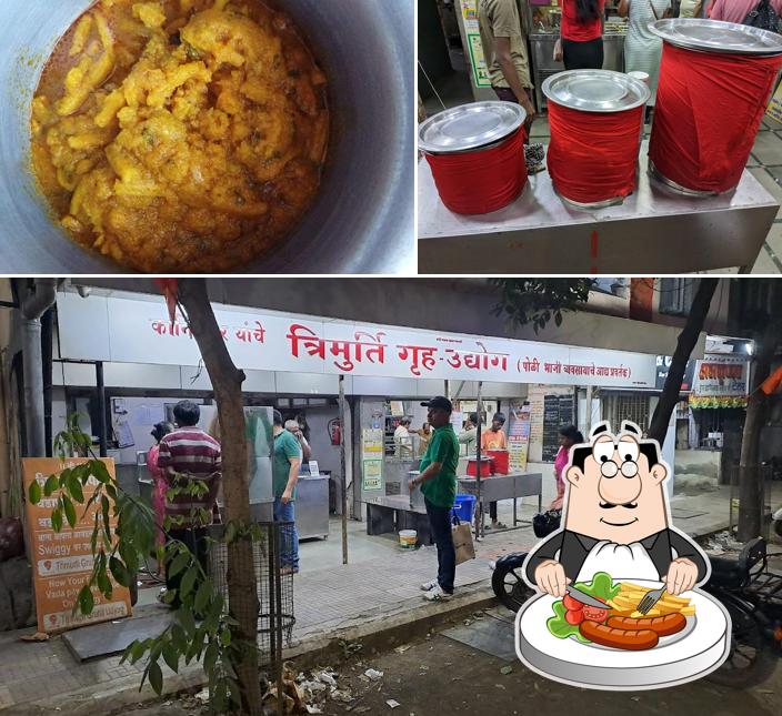 This is the photo displaying food and exterior at Trimurti Gruha Udyog Poli Bhaji Kendra