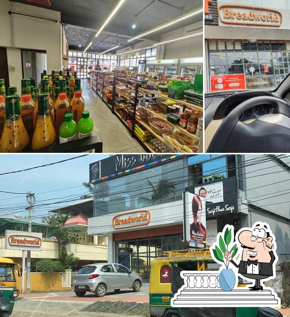 The picture of Bread World’s exterior and beverage