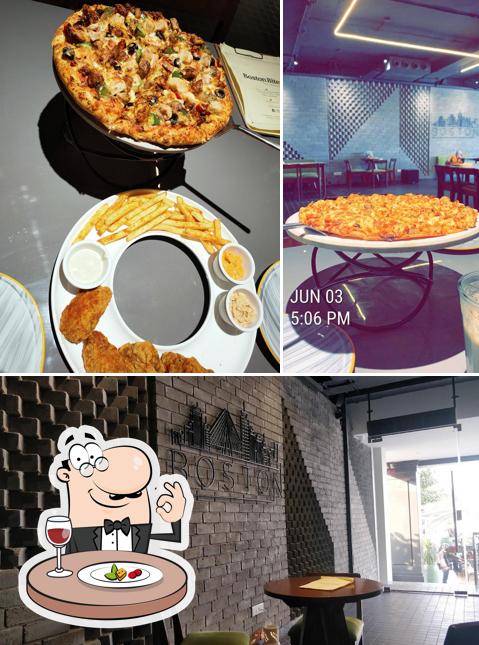 The photo of food and interior at Boston & Co