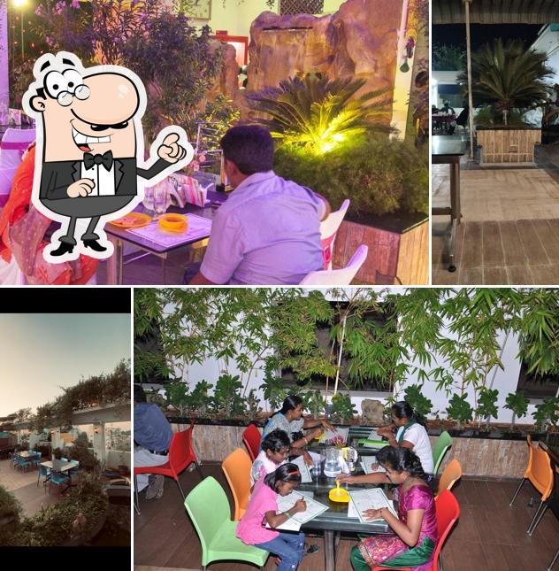 The interior of Brindavan Roof Top Restaurant