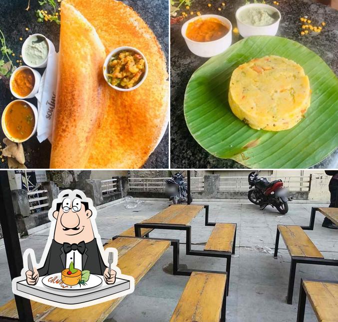 This is the image showing food and interior at Southy